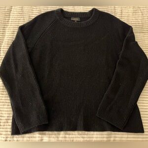 Quince women’s fisherman cashmere Crewneck Sweater - Black